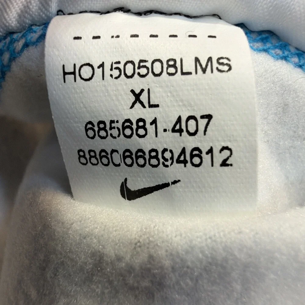 NIKE Pro Dri Fit Woman Blue Half Zip Long Sleeve Athletic Running Pullover Sz Xl